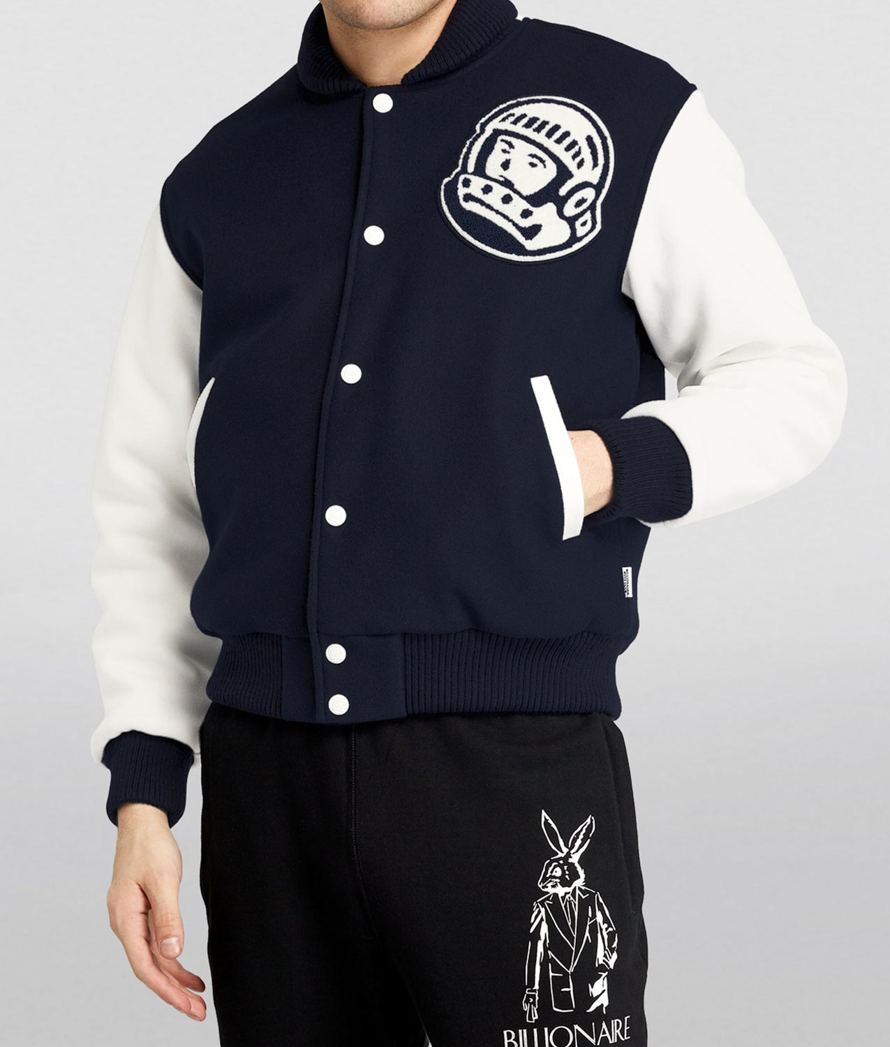 Billionaire Boys Club Astro Blue and White Varsity Jacket